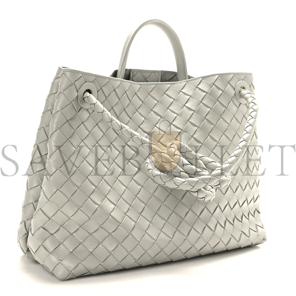 BOTTEGA VENETA NAPPA INTRECCIATO MEDIUM ANDIAMO SHOULDER BAG AGATE GREY  (32*25*11cm)